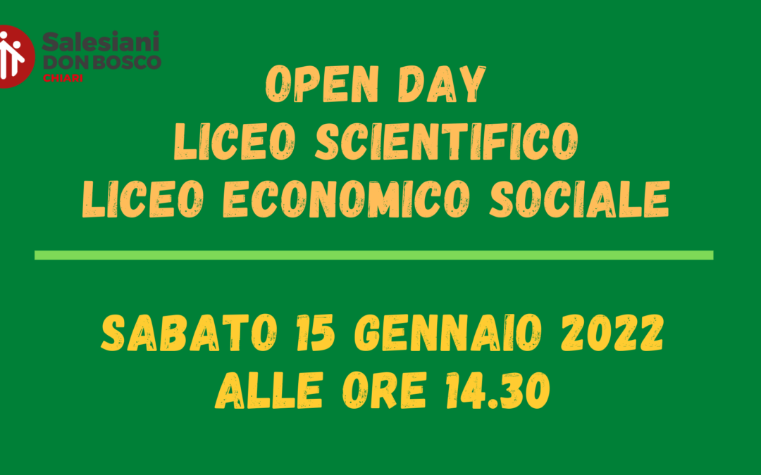 ULTIMO OPEN DAY LICEI DI SAN BERNARDINO